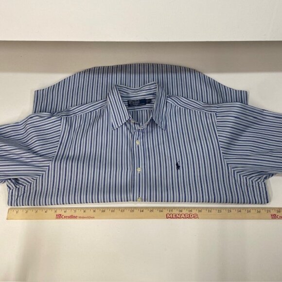 Polo Ralph Lauren Blue Striped Long Sleeve Button Up Cotton Casual Shirt XL - Picture 5 of 11